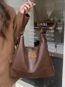 Avocado Leather Bag - Stylish Handbag with Gold Logo & Chain Strap - Perfect for Everyday Use