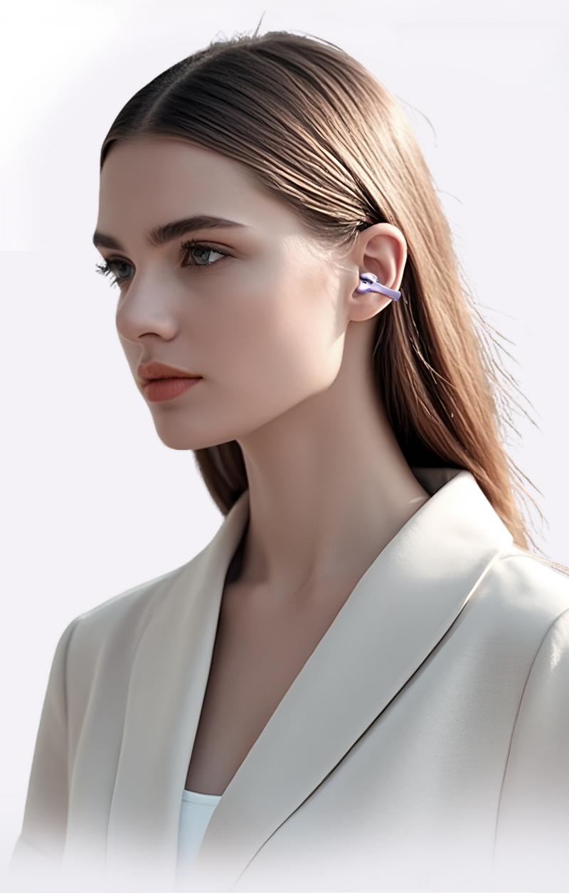 Open-Ear Ultra-Comfort Wireless Headphones Bluetooth 6.0 Earbuds IPX5 Waterproof HiFi Music Earphones with Microphone for Small Ears Sports Running Exercise Perfect for sports and running slim hook