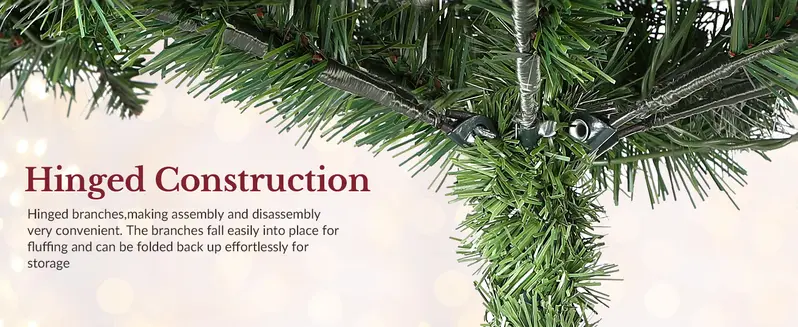Pre-Lit Norfolk Pine Christmas Tree, 5/6/7.5/8FT Artificial Christmas Tree with Warm White & Multicolor LED Lights, Remote Control, Hinged PE & PVC Branches, Holiday Home Decor