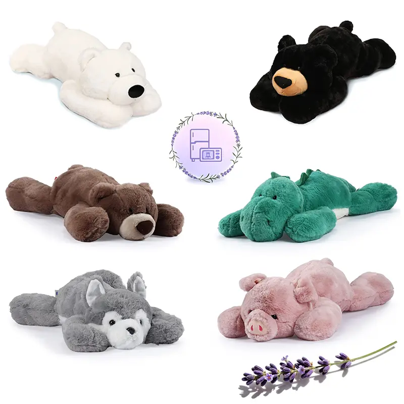 16in/2LBHeatable & Coolable Highland Cow Weighted Stuffed Animals | Microwavable Heating Pad for Relieve Stress Soothing & Relaxation | Lavender Scented Plush Toys for Adults and Children