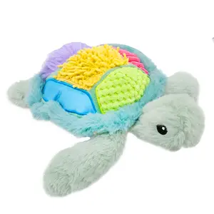 Take Along Tickley Tactile Turtle - Adorable Medium-Sized 10′ Multisensory Pet with 5 Texturey Panels & Fidgeting Flip Sequins for Calming & Regulation