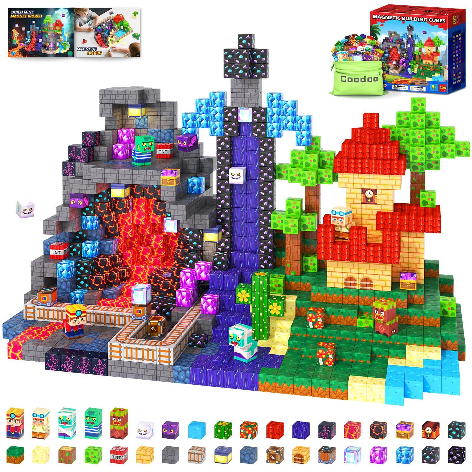 200PCS Magnetic Blocks with Drawstring Bag STEM Educational Sensory Toys Mine Magnet World Birthday Couple Christmas Gifts200PCS Magnetic Blocks with Drawstring Bag STEM Educational Sensory Toys Mine Magnet World Birthday Couple Gifts