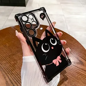 Cute Cat High Quality Protective Phone Cases, Enhanced Protection for The Four Corners of The Phone, Compatible with Samsung Galaxy S25/ S24/S23/S22 And Other Series, Transparent, Shock Absorbing, Anti Slip, Lightweight Cover Protector