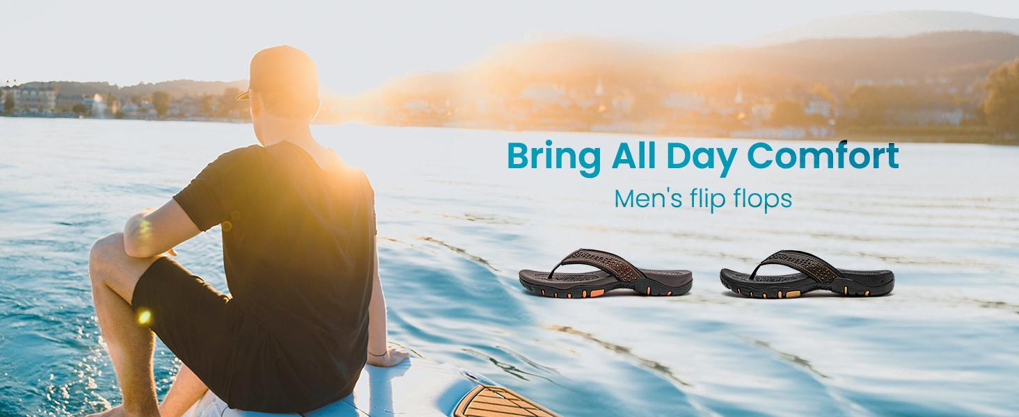 Hobibear Mens Casual Thong Sandals  Indoor and Outdoor Beach  Comfort Flip Flop Black Thick Bottom Slippers Walking Shoes Footwear Boy SpringStatements