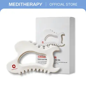 [Meditherapy Official] SokSal Guasha | 100% Ceramic Face & Body Massager - De-Puffing, Face Lifting, Body Sculpting, Cellulite Care Tool