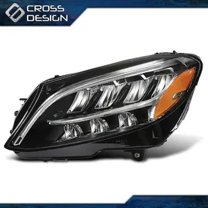 CROSSDESIGN 7 Pins LED Headlight Fit For 2019-2021 Mercedes Benz C300 W205 Left Driver Side
