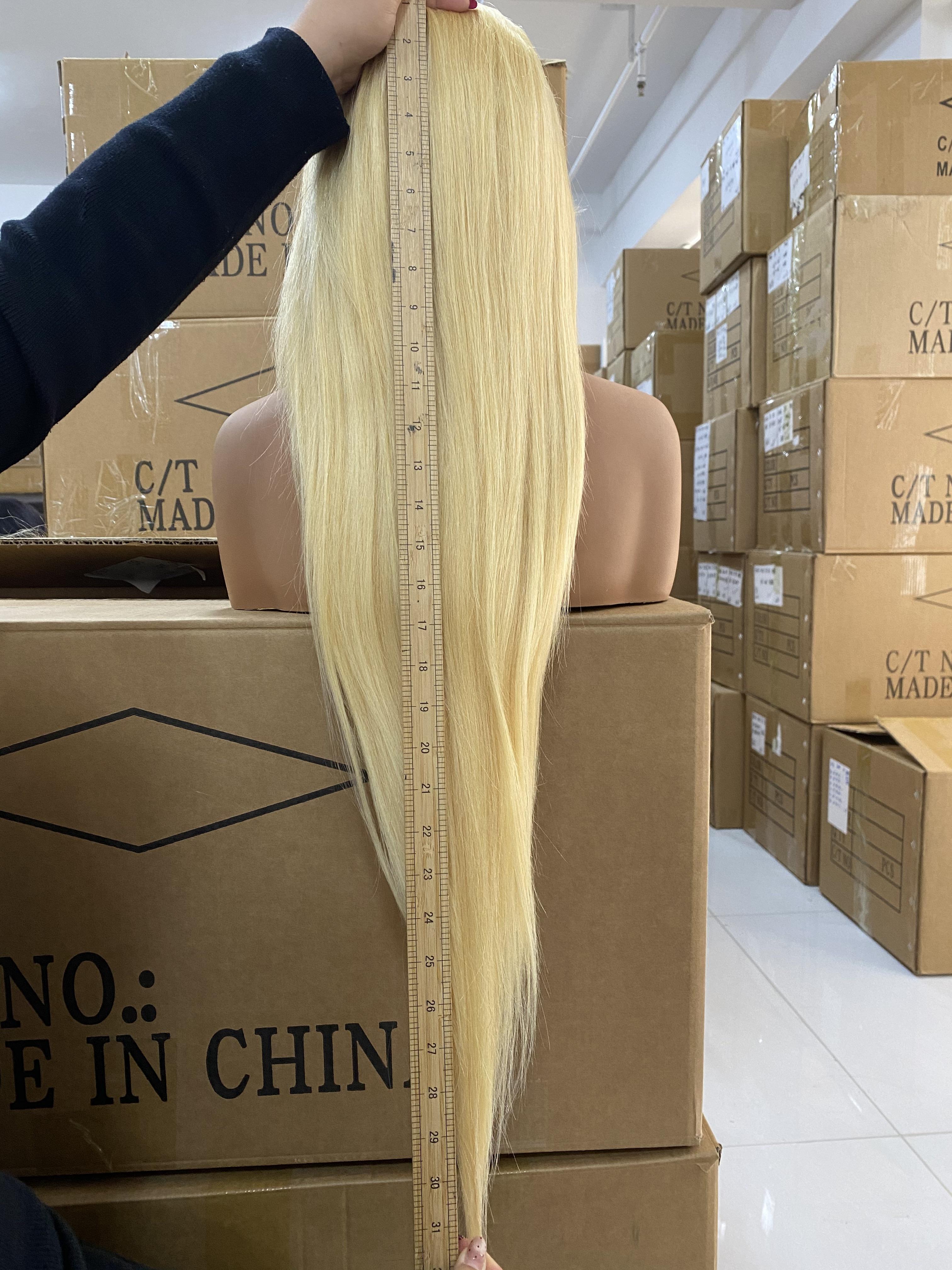 [BABOSHOW 40 Inch Blonde  613 Straight 13X6 HD Lace Frontal Wigs Pre plucked 180% Density 99J# Burgundy Lace Front Human Hair Wigs For Women Straight Human Hair Wigs Can Be Dyed