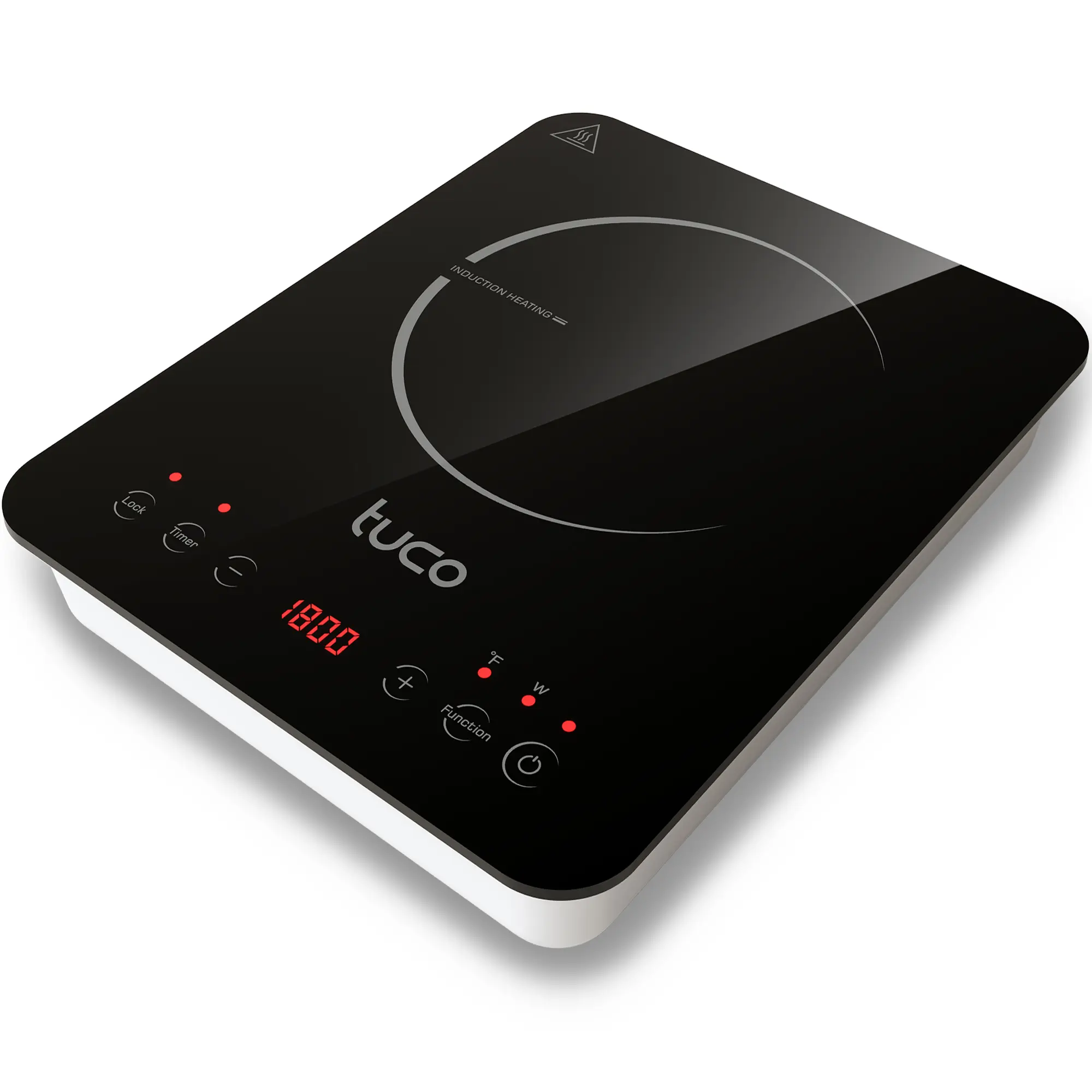 TUCO Portable Induction Cooktop Burner - Mini Kitchen Dual Cooking Induction Hobs, 1800W Electric Hot Plate, Shatter-Proof Ceramic Glass, LCD Display Sensor Touch, ETL Certified, 20 Cooking Modes