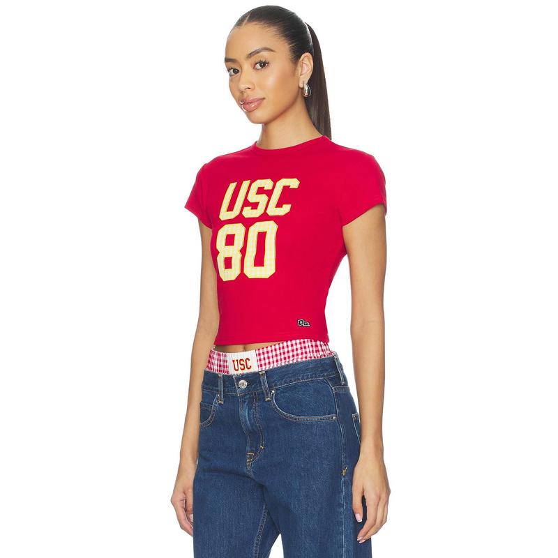 Hype and Vice University Of Southern California Baby Tee in Red