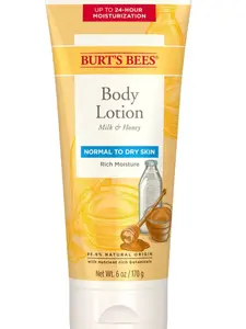 Burt's Bees Naturally Nourishing Milk & Honey Body Lotion – Hydrating Moisturizer (6 oz)