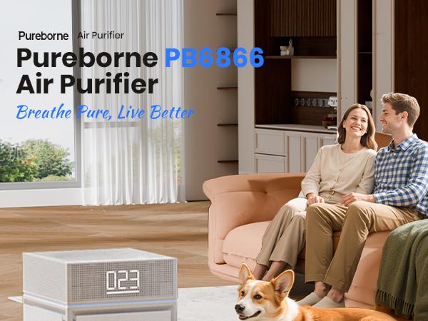 Air Purifiers PB6866 for Large Room Up to 3600 ft² with PM2.5 Air Quality Monitor, Auto Mode, Three-Sided Air Intake H13 HEPA Filter—Air Cleaner for Pet Hair Dander Odor Allergies Pollutant, Quiet Casters Design#TikTokShopBlackFriday Air Purifiers PB6866 for Large Room Up to 3600 ft² with PM2.5 Air Quality Monitor, Auto Mode, Three-Sided Air Intake H13 HEPA Filter—Air Cleaner for Pet Hair Dander Odor Allergies Pollutant, Quiet Casters Design#TikTokShopBlackFriday