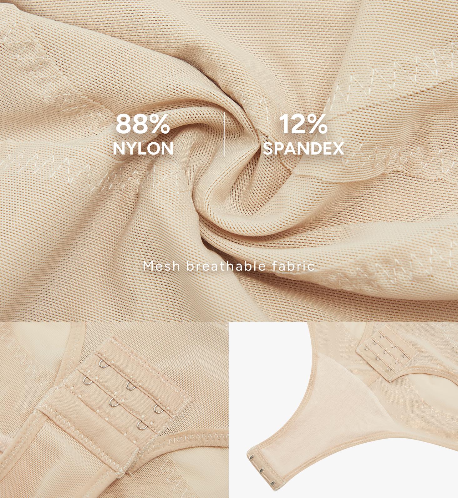 [MAX] Nebility Women's Vneck Bodysuit Shapewear - Built-in Bra, Mesh Breathable Compression, Sleeveless High Waisted, Basic Minimalist Comfort Womenswear Black&Black