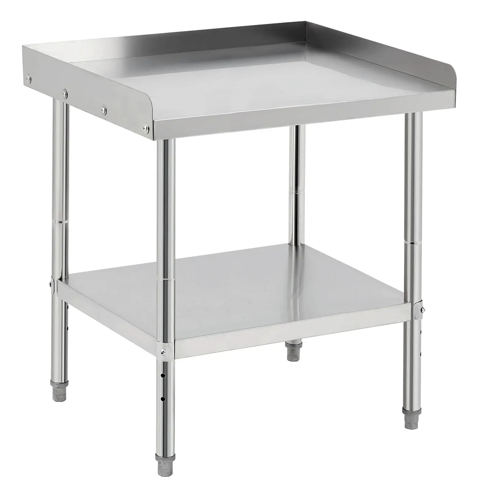GAOMON Stainless Steel BBQ Grill Stand Table - Heavy Duty Barbecue Grill Station, 28x24x30 in, 400 LBS Capacity, NSF Certified, Adjustable Legs, 2 in Edge Baffle, Customizable Shelf Positioning, for Commercial Kitchen & Home Kitchen Use, Rectangular