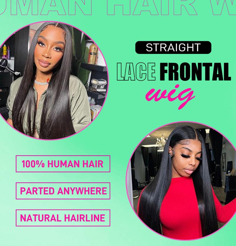 FORGIRLFOREVER 30 inch Straight Hair Wig Pre Plucked 13x6 Lace Front Human Hair Wigs For Women 180% Density Silk Straight Lace Frontal Wigs