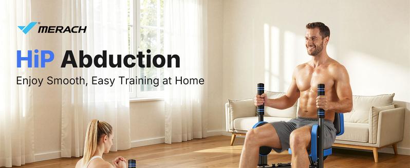 Merach Hip Abductor Machine for Home Gym, Upper Back Exerciser, Adjustable Glute Trainer, Thigh Workout Equipment for Hip Sculpting & Butt Lifting