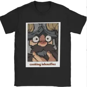 Delicious in Dungeon Men's Anime T-shirt Cotton Crew Neck Casual Printing Gift Idea Machine Washable Menswear Top with Unique Character Design