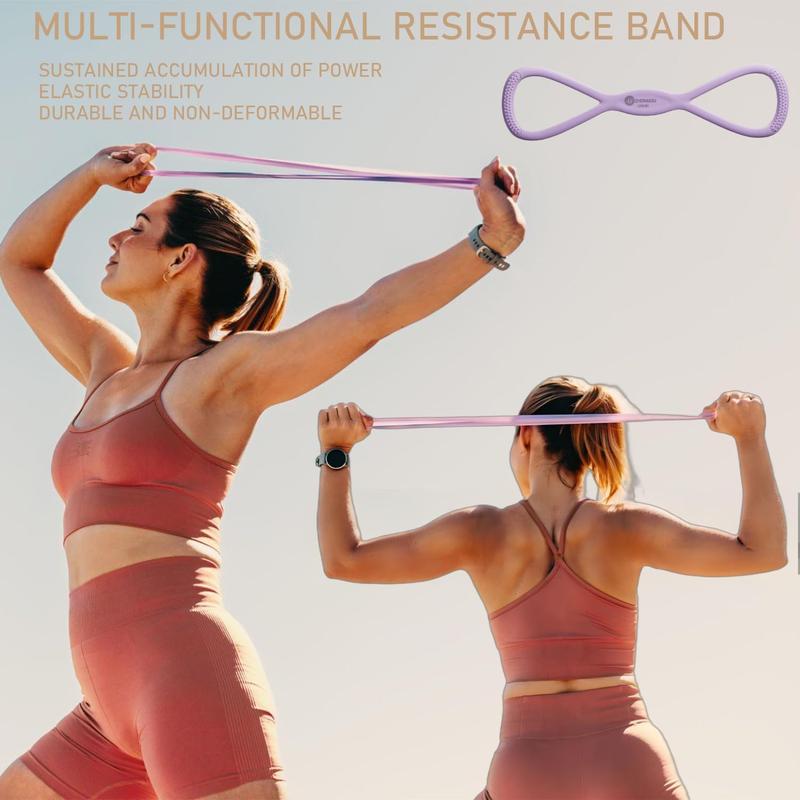 TYGLOBAL Figure 8 Resistance Band for Women – TPE 8-Shaped Exercise Band for Arm & Chest Training, Yoga, Gym Fitness, Muscle Toning and Stretching Equipment