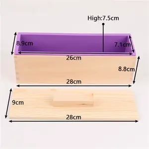 Large Rectangle Wooden Box Silicone Soap Mold DIY Soap Making Kit Handmade Baking Candle Mold Gifts Craft Supplies Home Decor NONE