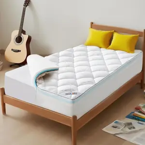 [Live]【BEDLORE】Memory Foam Mattress Topper with Fitted Sheet, Dual Layer Medium Support (2" Gel Memory Foam + 2" Pillow Top), Breathable & Comfortable, Deep Pocket Design for Bedroom Use