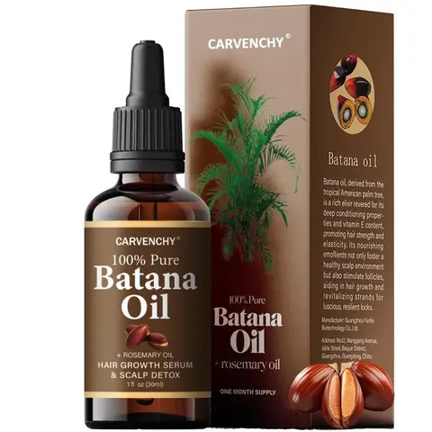 Organic Batana Oil with Rosemary & Vitamin E - Herbal Hair Oil, Gentle Nourishing Haircare, Hair Growth Formula, Scalp Treatment, Strand Strengthener, Volume Booster for All Types