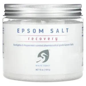 White Egret Epsom Salt, Recovery, Eucalyptus & Peppermint, 16 oz (454 g)
