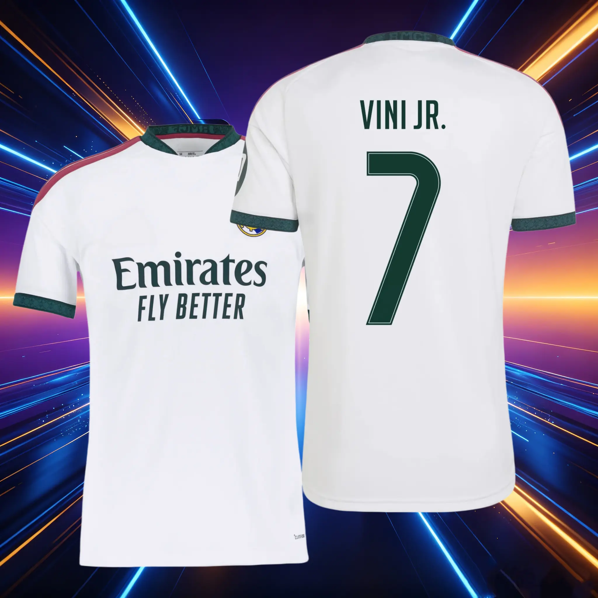 26 27 Home White 7# Vini jr. Short Sleeve Soccer Jersey Fans Version
