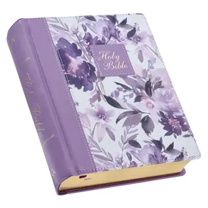 KJV Holy Bible, Note-Taking Bible, Faux Leather Hardcover - King James Version, Purple Floral Printed -- Christian Art Gifts - Bible