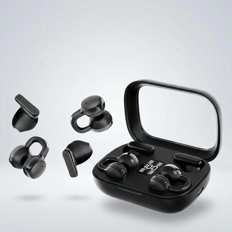 Fluffdrip Q10 2026 Wireless Earbuds 2 Pairs Clip-On Sleep TWS Couples Fashion Mini Headset Music Gaming Deep BassClip-on Sleep earbuds Stereo HD Calling  for Android iPhone Sports Earpieces tiny size invisible earbuds 2-in-1 wireless bluetooth twins