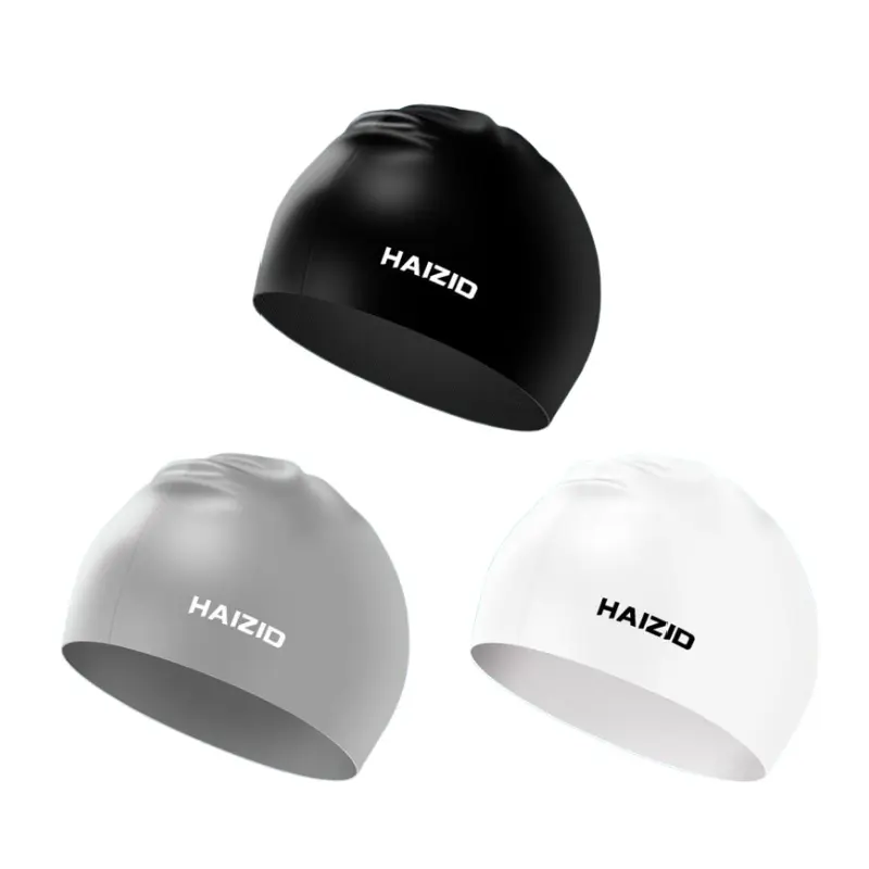 3 pieces of high elasticity silicone swim caps for both men and women, comfortable anti slip swim caps for long and short hair, durable waterproof swim caps for adults, keep hair dry, suitable for casual swimming and training