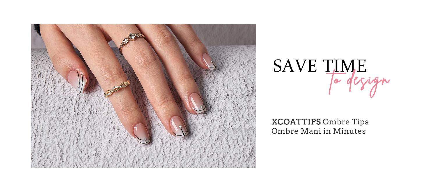 btartboxnails XCOATTIPS Ombre Nails - Product only 150pcs Ombre Tip Press On Nails,Short Square or Almond or Coffin Soft Gel Nail Tips