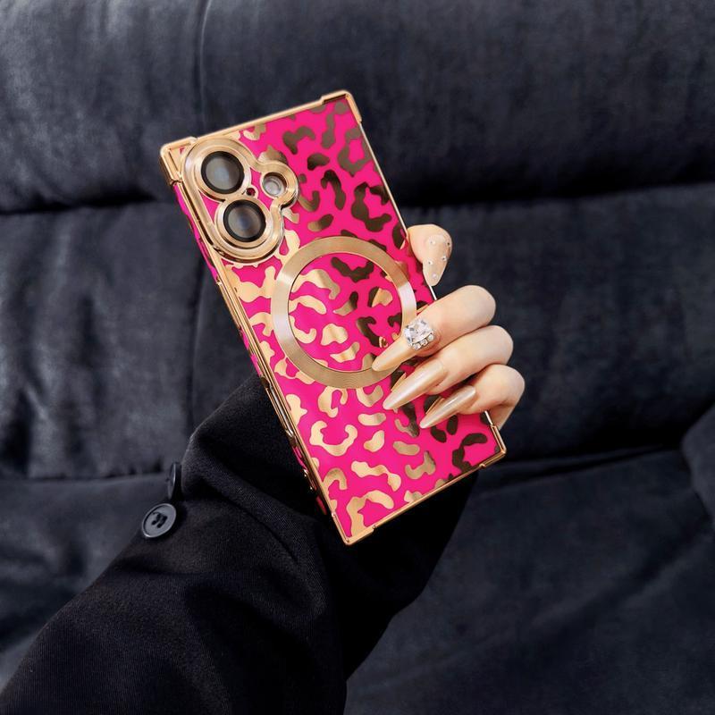 Compatible with for iPhone 17 Pro Max/16 Pro/15 Pro/14/13 Square leopard print Phone case - hn1217-11
