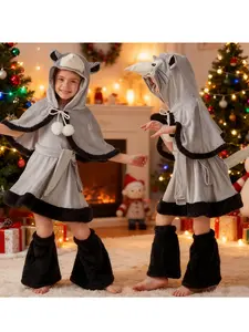 Possum onesie pajama set, Christmas and Halloween costume loungewear for women, minimalist long-sleeve design