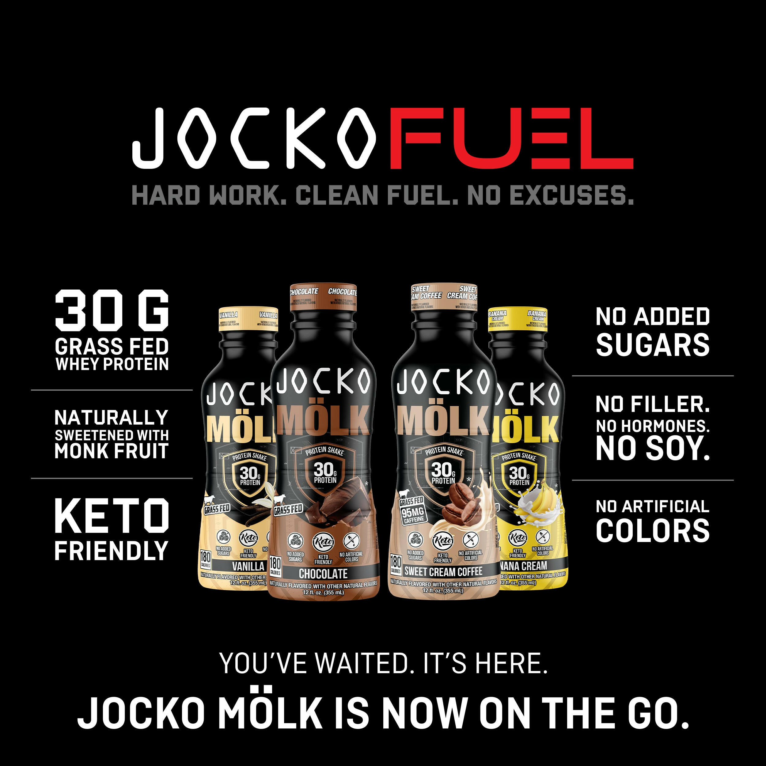 Jocko Mölk Grass-Fed Protein Shakes 30g of Protein - Multipacks