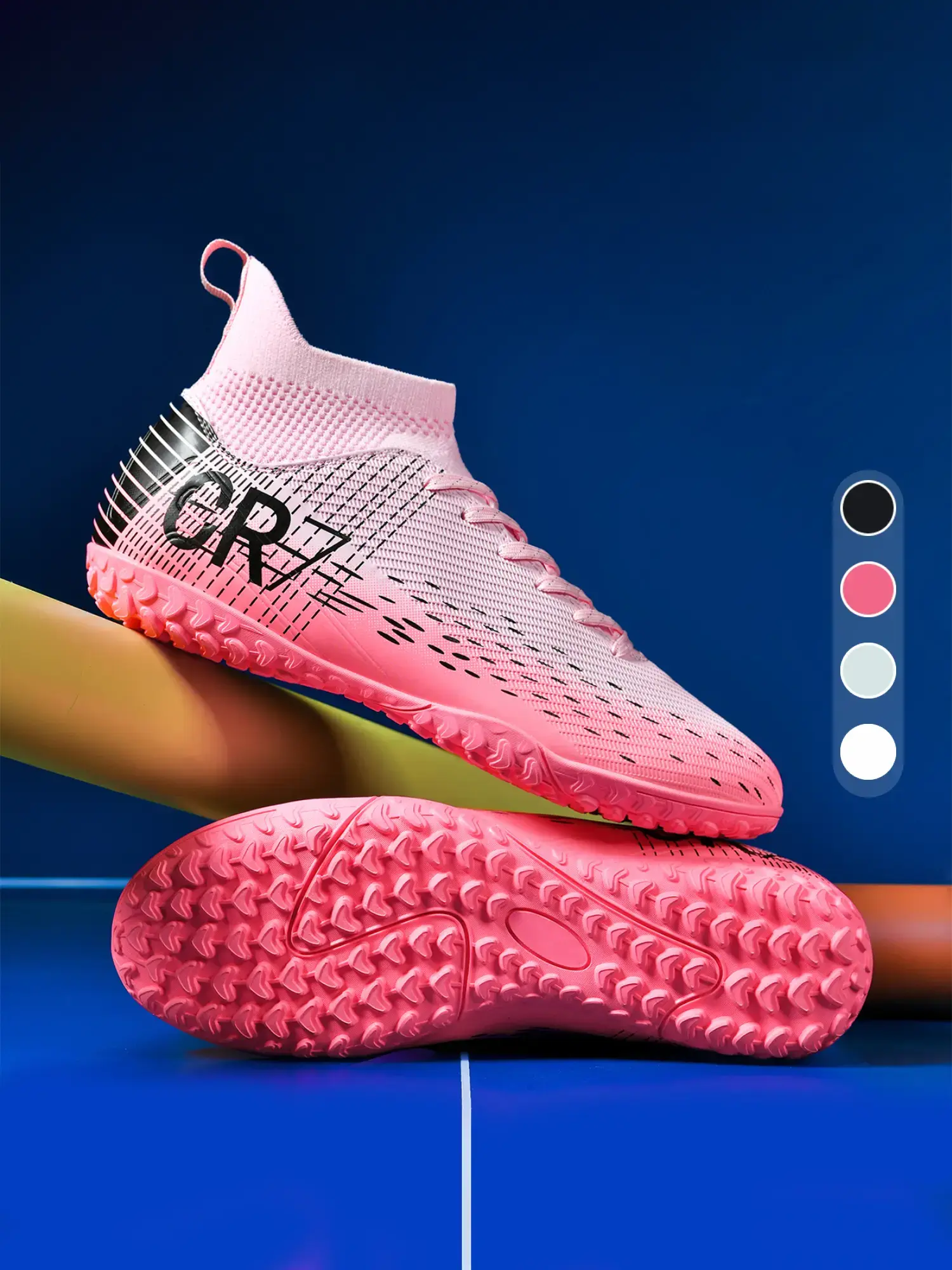 Men's High Top Turf Soccer Cleats, TF Soccer Shoes, Breathable Non-Slip Lightweight Training Football Shoes, Outdoor Lawn Athletic Sneakers for Adults