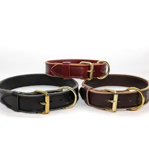 Bridgeport K9 1" Standard Leather Dog Collar – Premium Leather Collar for Everyday Use, Training, and Style