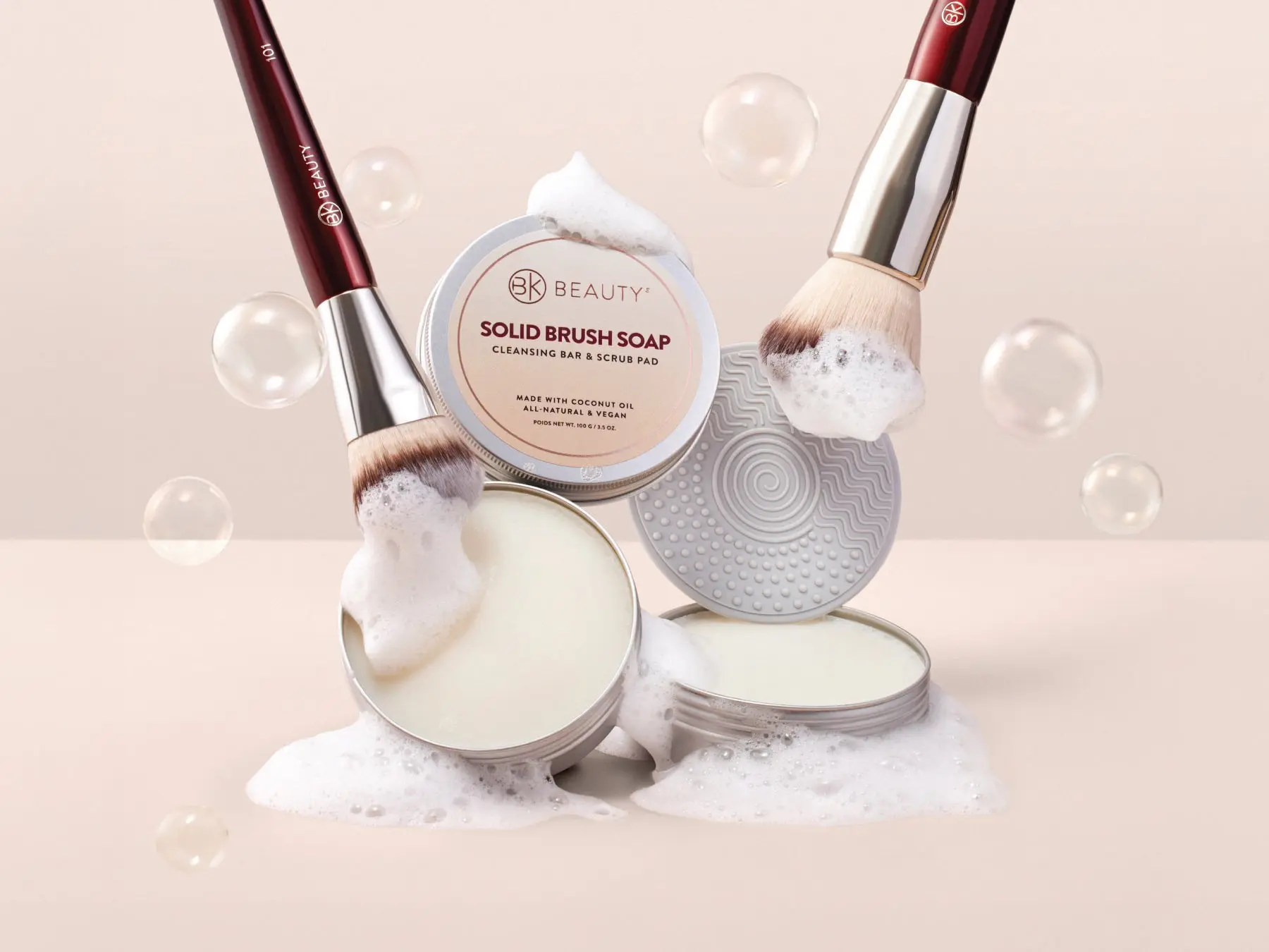BK Beauty Solid Brush Soap with Cleaning Pad BK Beauty Solid Brush Soap with Cleaning Pad