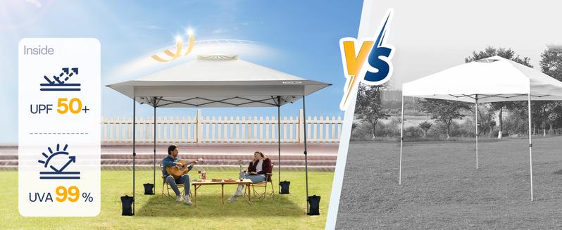 VIVOHOME 13 x 13 FT Pop Up Canopy Tent One Push Setup Outdoor Portable Shelter Tent Heavy Duty with Wheel Carry Bag and 4 Sandbags, 169 Square Feet of Shade