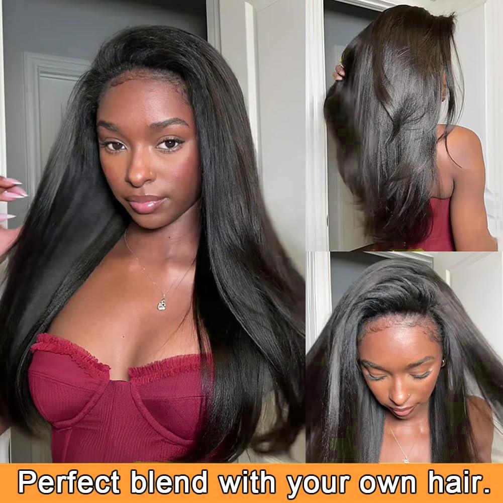 【28”Only $126】Bangjazz Kinky Straight Half Wig With Drawstring Invisible Hairline Seamless Flip Over Wig Glueless Human Wigs Beginner Friendly #TikTokShopBlackFriday