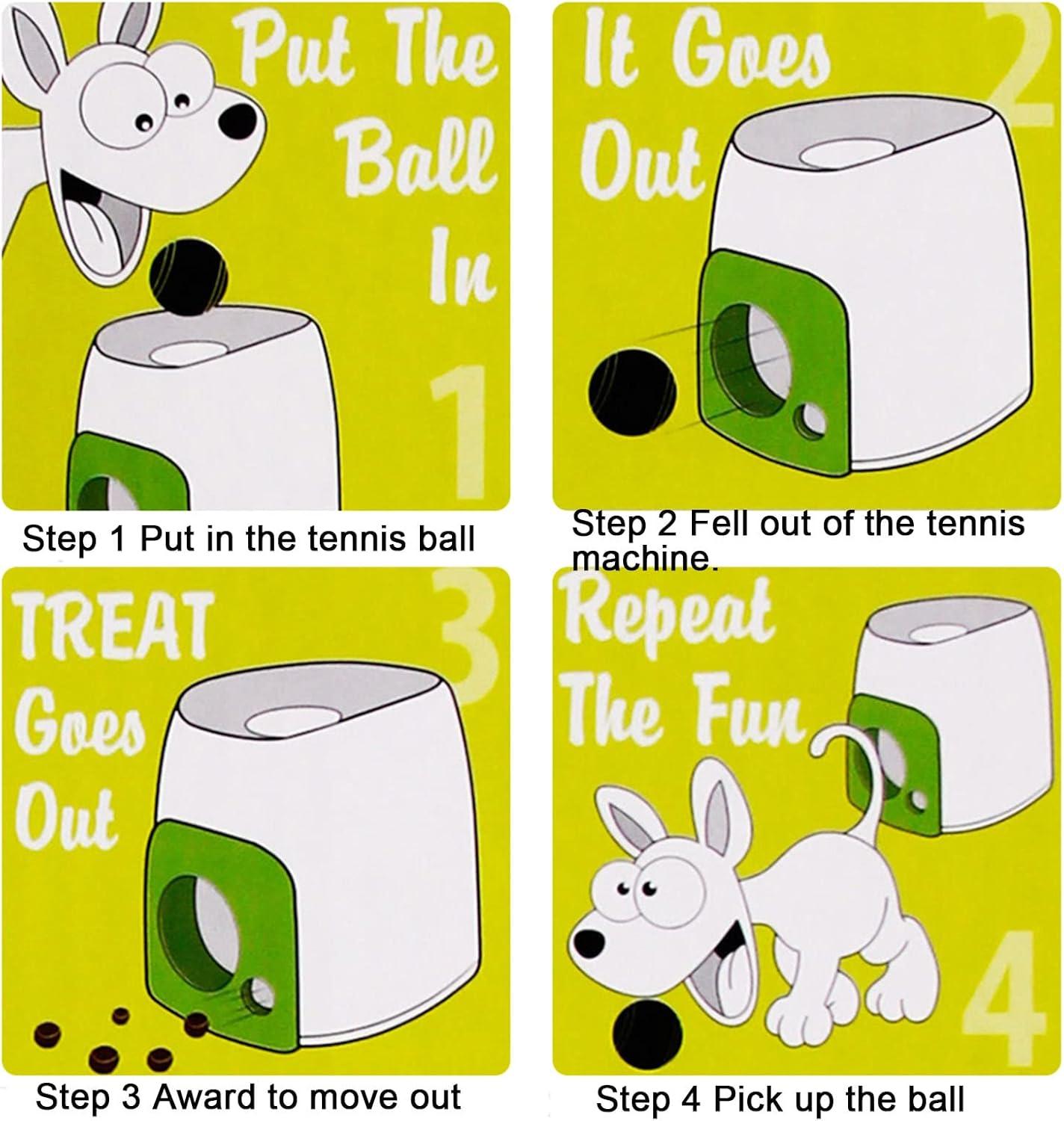 Pet Tennis Ball Launcher Toy, Automatic Ball Launcher Pet Dog Toy for 1 Ball, Pet Food Reward Machine for Small and Medium Size Dog Trainin