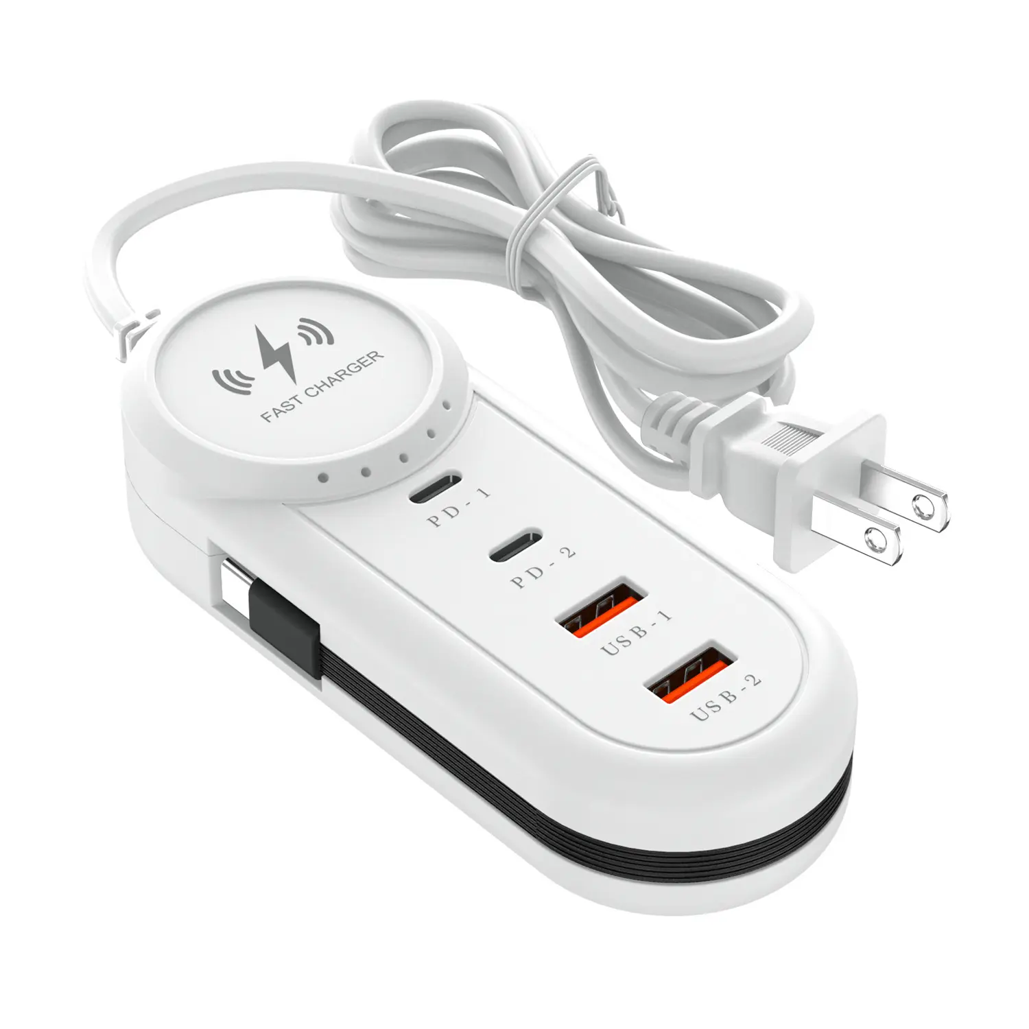 5-IN-1 Type C PD Fast Desktop Charging Hub, Multi-Device USB Charging Station For Phone and Tablet for iPhone/iPad/Samsung/Google Pixel/LG
