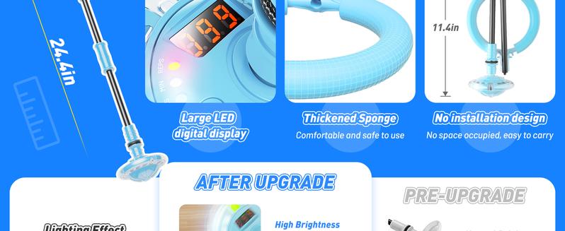 Skip Ball for Kids, Ankle Skip Ball Toy with Counter, Timer and Cal Calculator, Boys Christmas Birthday Gifts for Age 6 7 8 9 10+, Rechargeable Colorful Flash Wheel Skip Ball for Boys