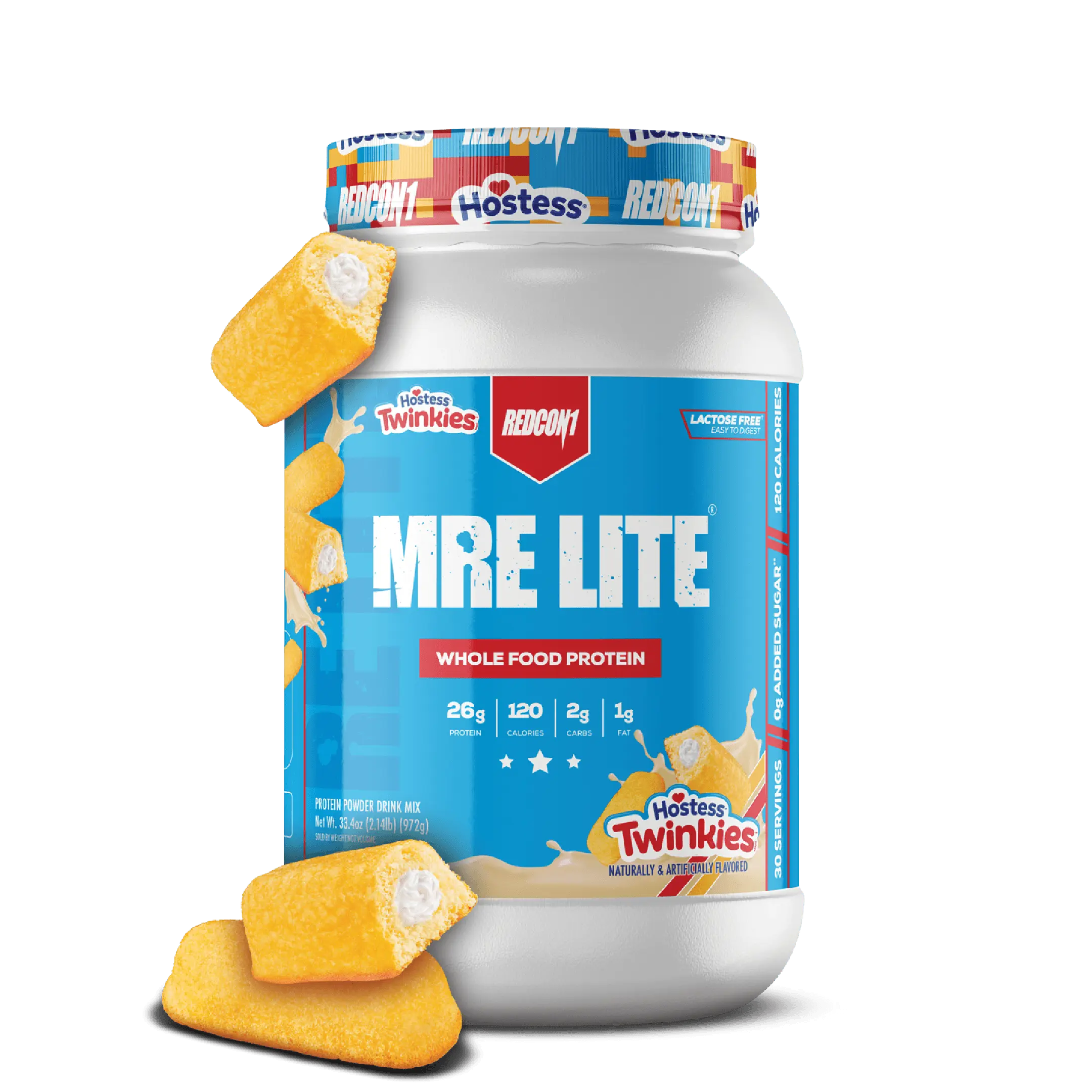 REDCON1 MRE Lite Hostess Whole Food Protein Powder - Lactose & Whey Free Meal Replacement with Animal Protein Blends - Easy to Digest Supplement Made with MCT Oils (30 Servings)