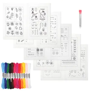 Sewing Kit for Adult Beginner - Portable Stitch Book with Sewing thread,Needles & Creative Embroidery Thread Guide,Sewing tool Supplies Accessories,Gift