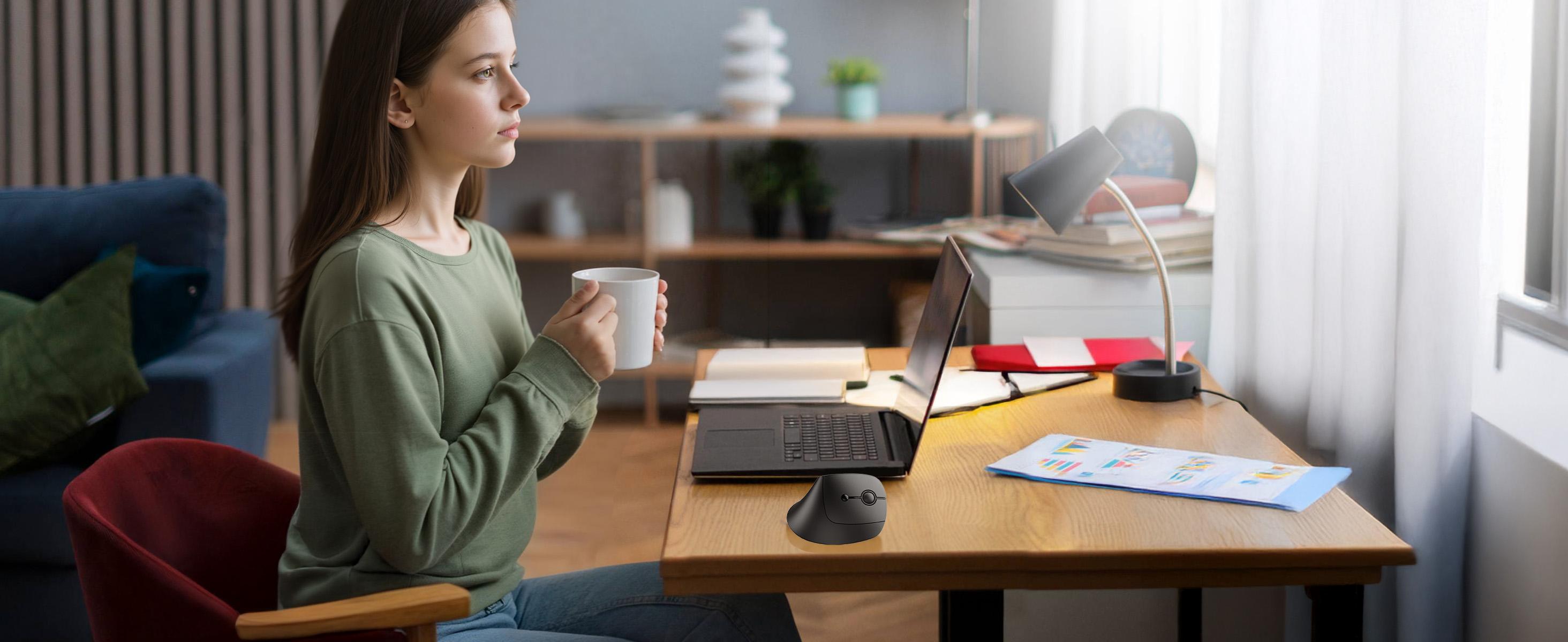 Seenda Ergonomic Mouse Wireless, MOU200 Bluetooth Vertical Mouse - 2.4G & Bluetooth Multi-Device Connectivity Wireless Mice for Windows, Mac OS Computer/PC/Laptop