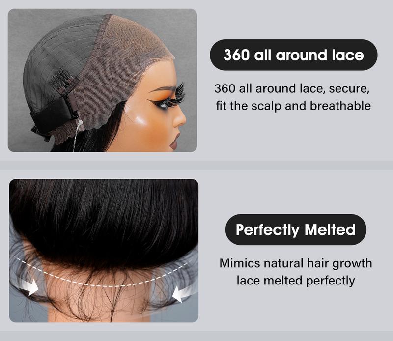 Wavymy 360 Straight Invisi Drawstring Wear Go Glueless Pre-Bleached And Pre-Cut Lace Wigs Flexi-Fit Glueless Water Wave Wigs 180% Density Human Hair Wavymy 360 Straight Invisi Drawstring Wear Go Glueless Pre-Bleached And Pre-Cut Lace Wigs Flexi-Fit Glueless Water Wave Wigs 180% Density Human Hair