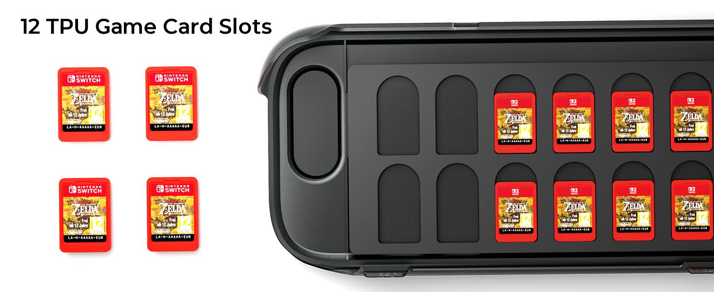 COOWPS Split Protective Console Case for Nintendo Switch 2, TPU Middle Frame & PC Face Cover, Non-Slip Ergonomic Grip, 12 Game Card Storage, Stand-Supporting, Shock-Absorbent, Anti-Scratch Handheld Gaming Accessories