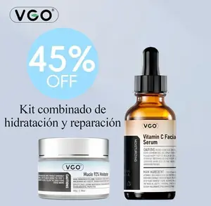 VGO Baba De Caracol Restorative Daily Care Set - Vitamin C Serum & 92% Snail Moisturizer for Hydration Skin Radiance Repair Comfort