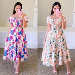 Women's clothing Spring and Summer New Fashion Butterfly Dress Artistic French Fresh Print Loose Breathable Women's