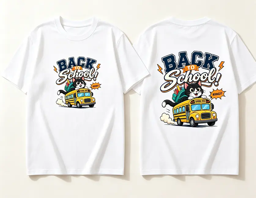 Back to School Cat Shirt, Funny School Bus Tee, First Day Student Gift