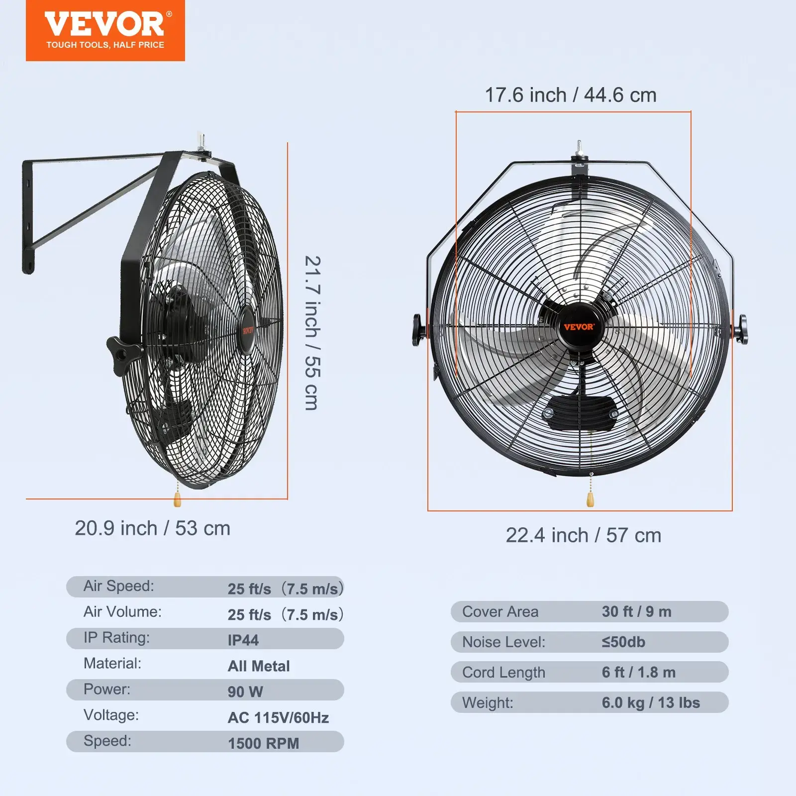 18 Inch--3 Speed 4150 CFM Waterproof